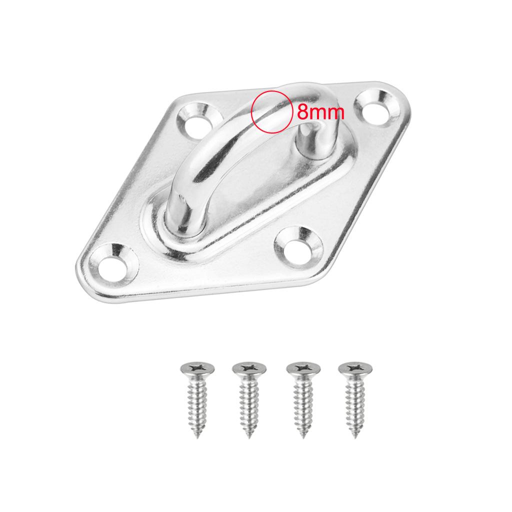 2xStainless Steel Diamond Shaped Pad Eye Plate Boat Deck Hinge Hardware 79mm