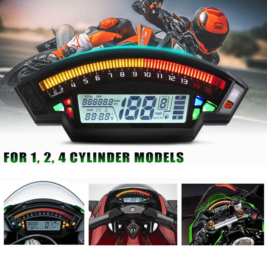 Motorcycle Universal Digital Speedometer & Odometer For 1,2,4 Cylinder