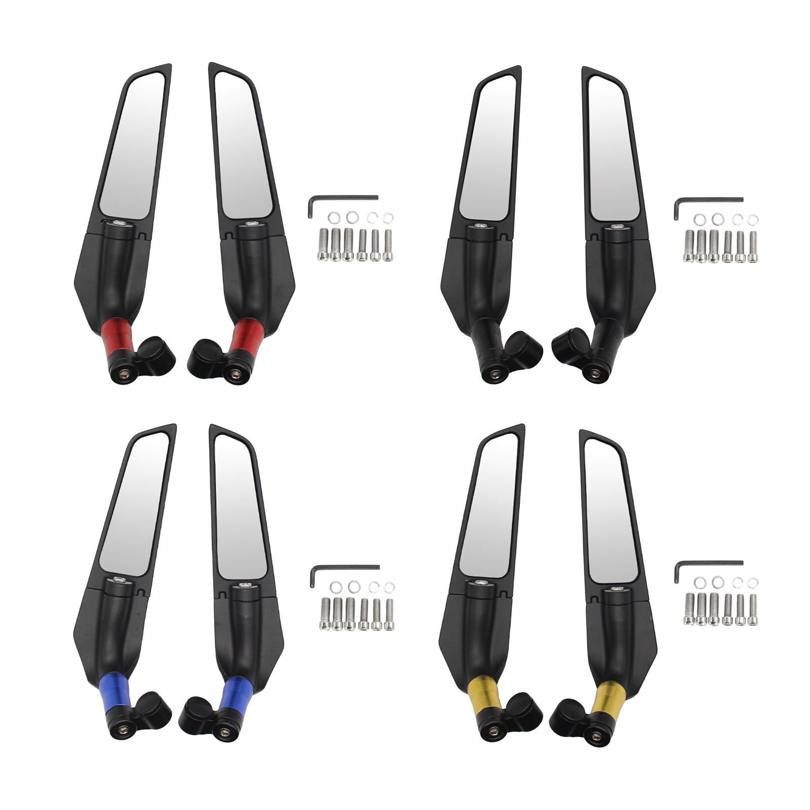 Universal Motorcycle Wing Rearview Mirrors Adjustable Spare Parts Red