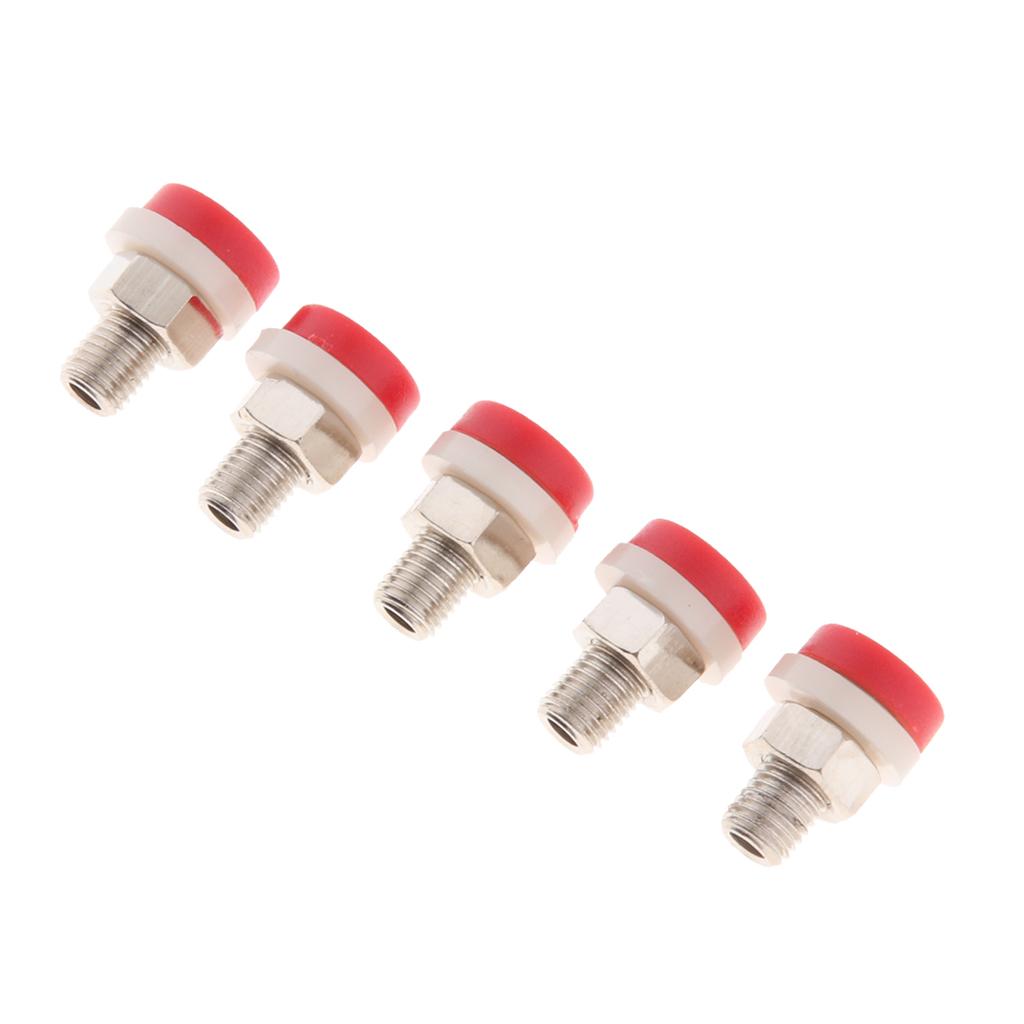 5pcs 2mm Banana Socket Panel Mount Binding Post Terminal Connector Red