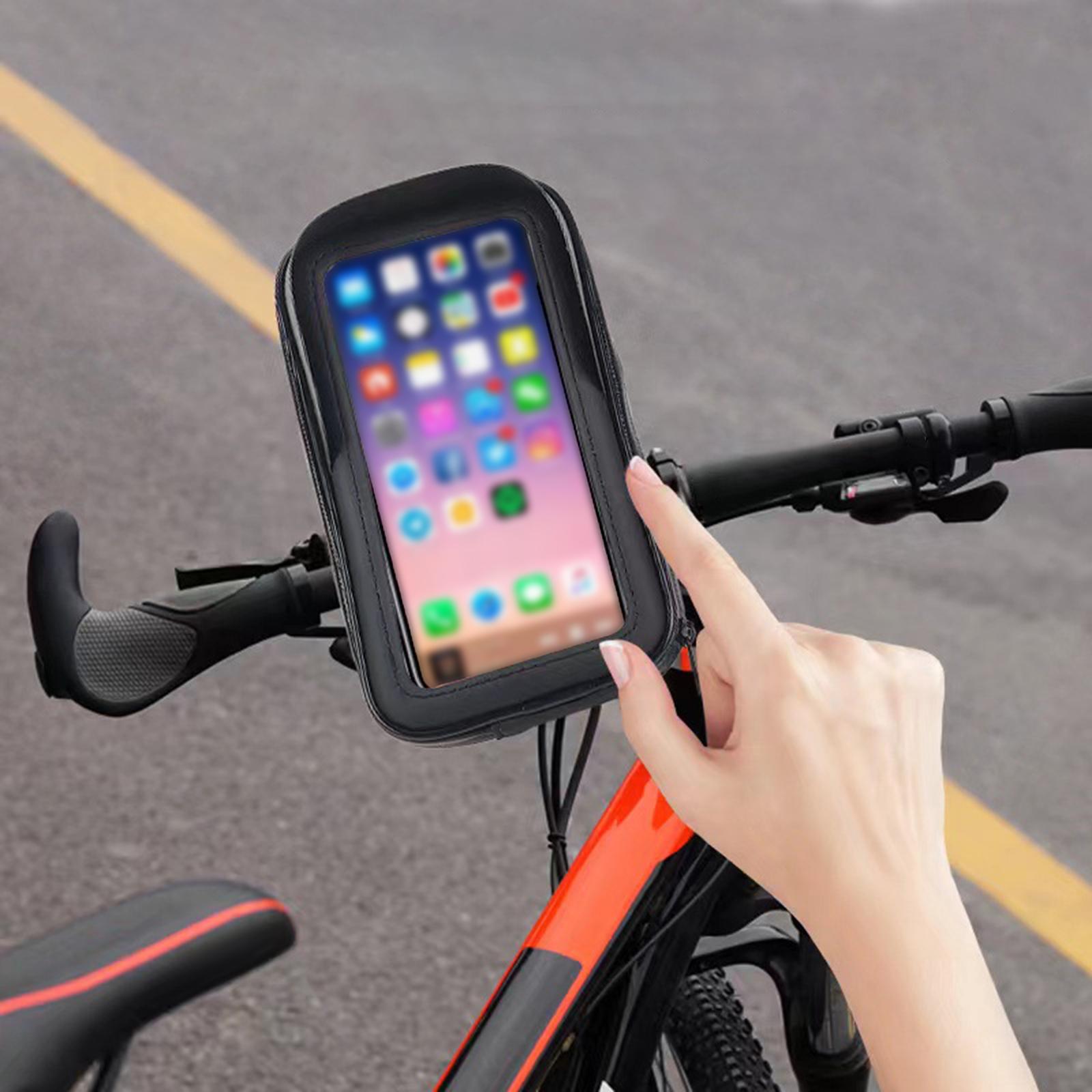 Motorcycle Phone Holder Waterproof Pouch Riding Smartphone Support Universal Handlebar
