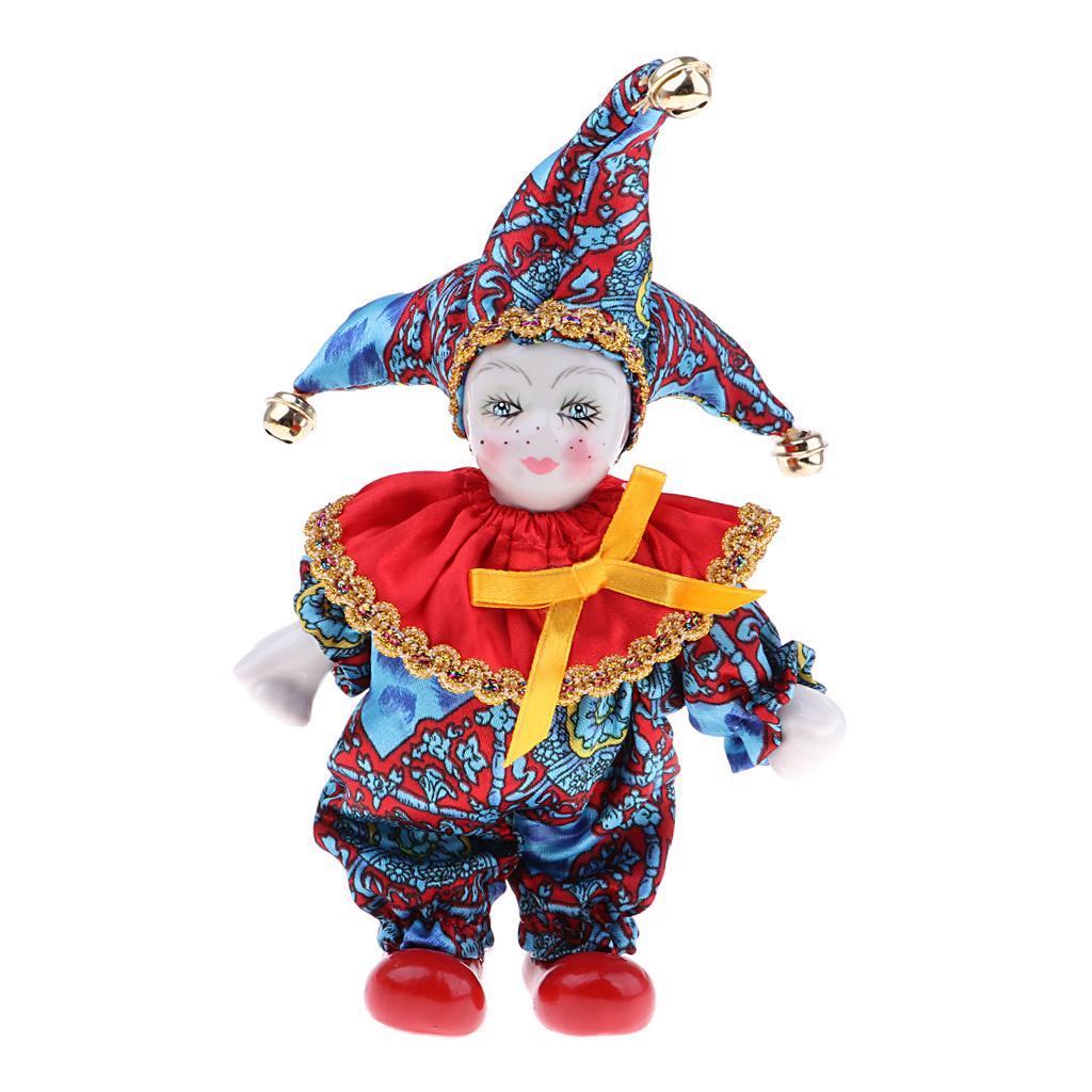 6inch 16cm Pocerlain Triangel Doll Clown Doll Home Desk Display Ornaments #1