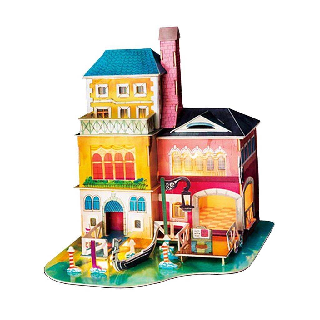 Miniature Dollhouse Furniture Kit Handmade Mini Holiday Villa Buildings Toy