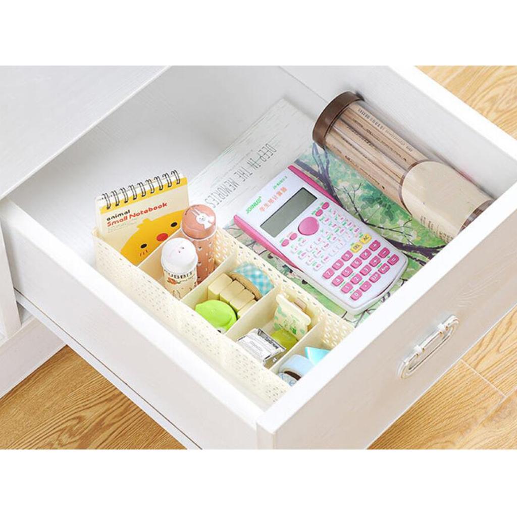 5 Grids Hollow Out Storage Basket Sundries Underwear Organizer Box White
