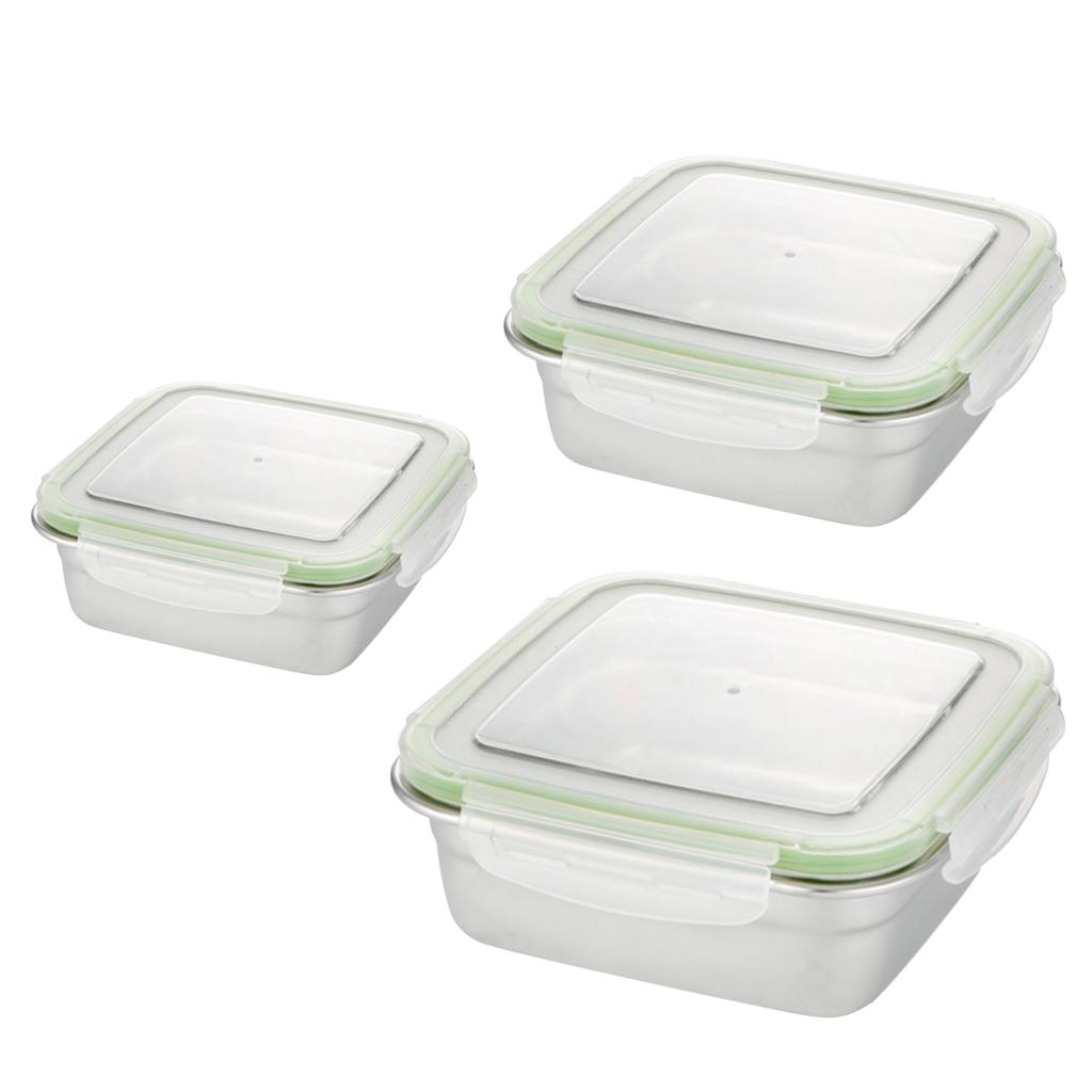 Square Preservation Crisper Sealed Lunch Box Bento Box Mess tin 400ml