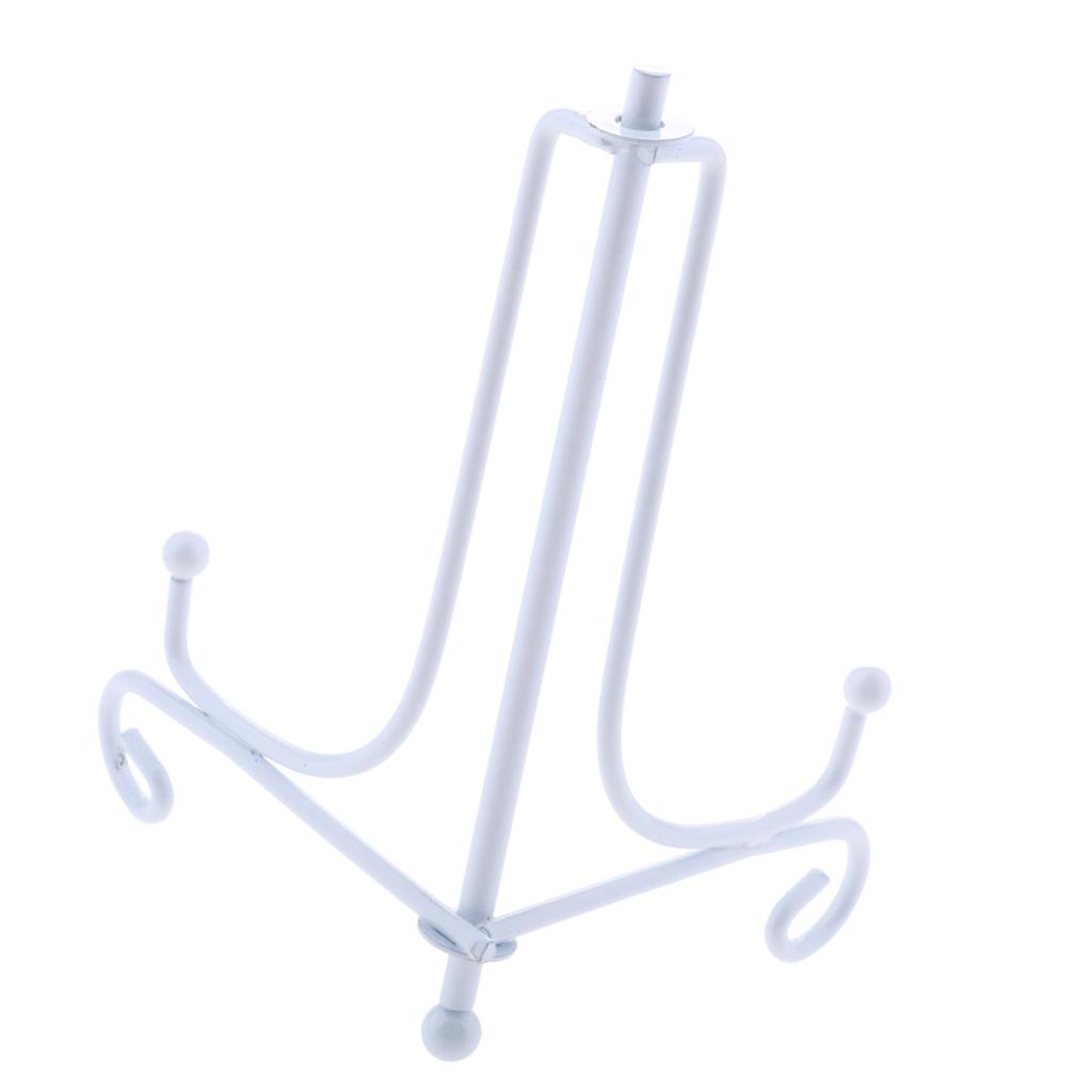 2xIron Display Stand, Easel Plate Display Holder, Displays Card, Cookie White
