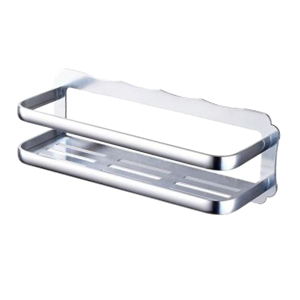 Wall Mounted Kitchen Shelf Bathroom Storage Rack Double Roll Silver