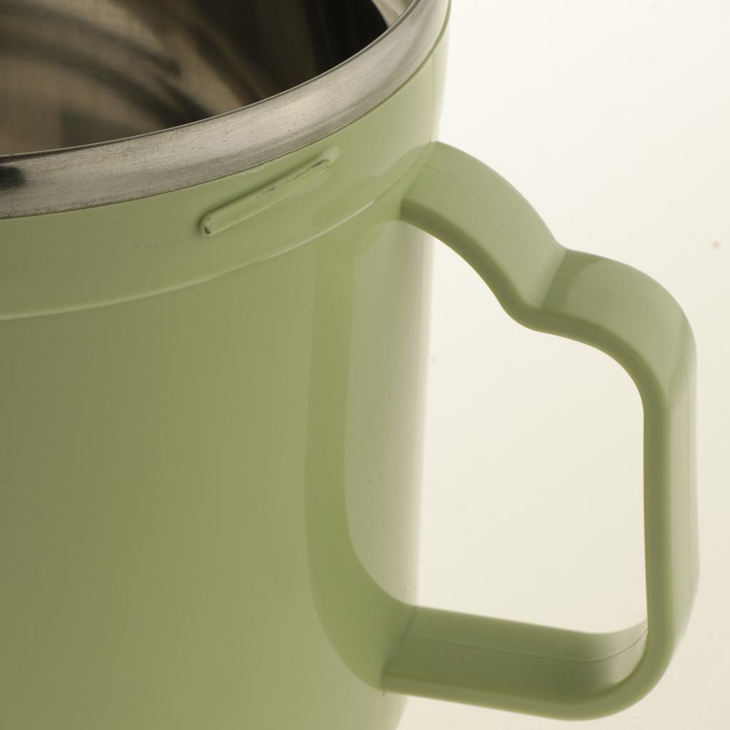 Stainless Steel Thermal Lunch Box Noodle Bowl with Spoon & Chopsticks Green