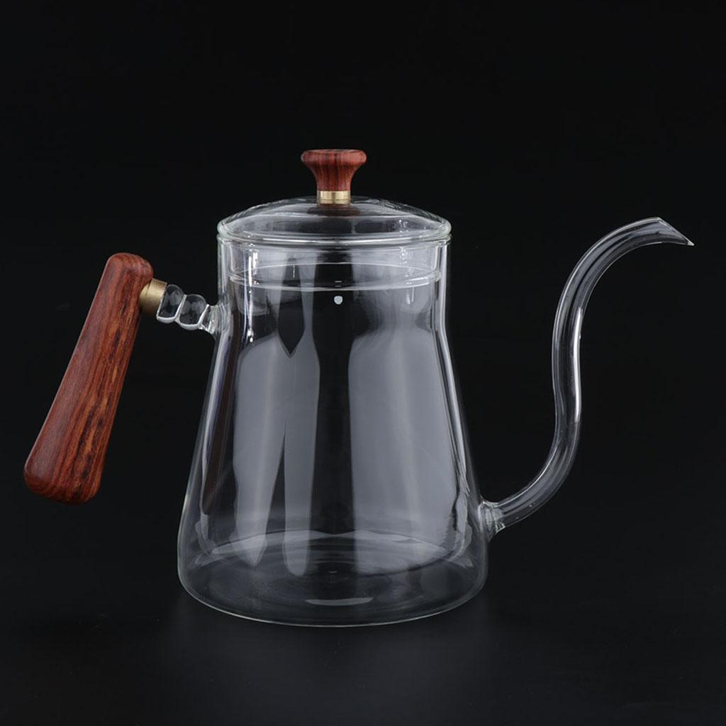 1 Pc Pour Over Kettle Gooseneck Long Narrow Spout Pot Wooden Handle