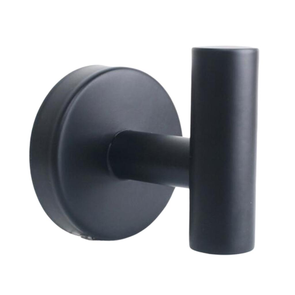 Stainless Wall Mount Hook Robe Coat Hanger Towel Rack Wall Mounted Black