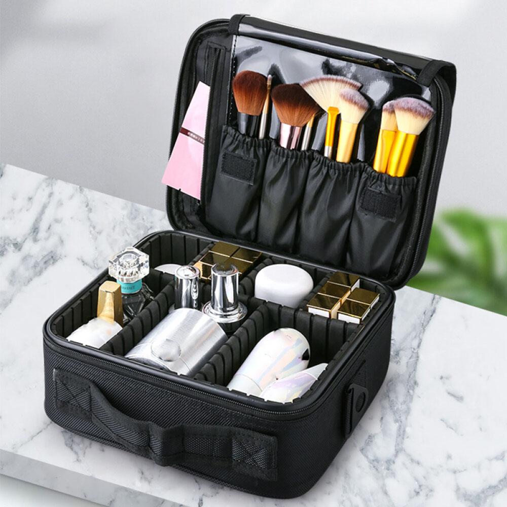 Makeup Organizers Storage, Cosmetic Bag Waterproof Travel Makeup Case Black