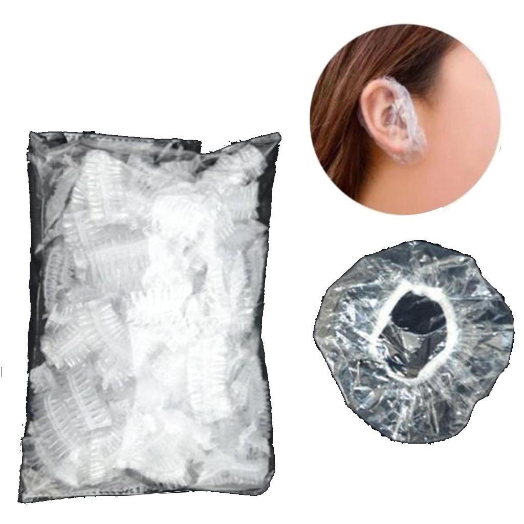 100PCS Ear Protector Caps Disposable Elastic Clear Shower Water Ear Covers