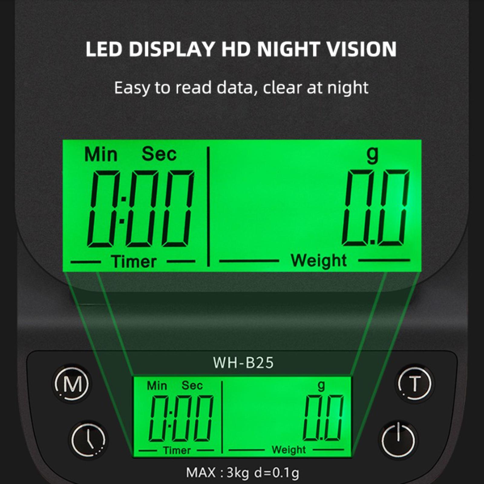 Multi-purpose Kitchen Scale Timer Function Digital Scale Black