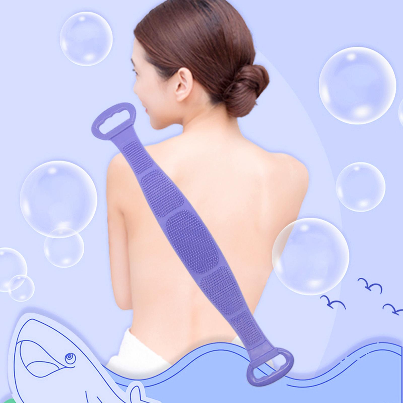 Body Scrubber Bath Shower Anti Mold Non Toxic Exfoliating Back Brush Cleaner Purple 800x110cm