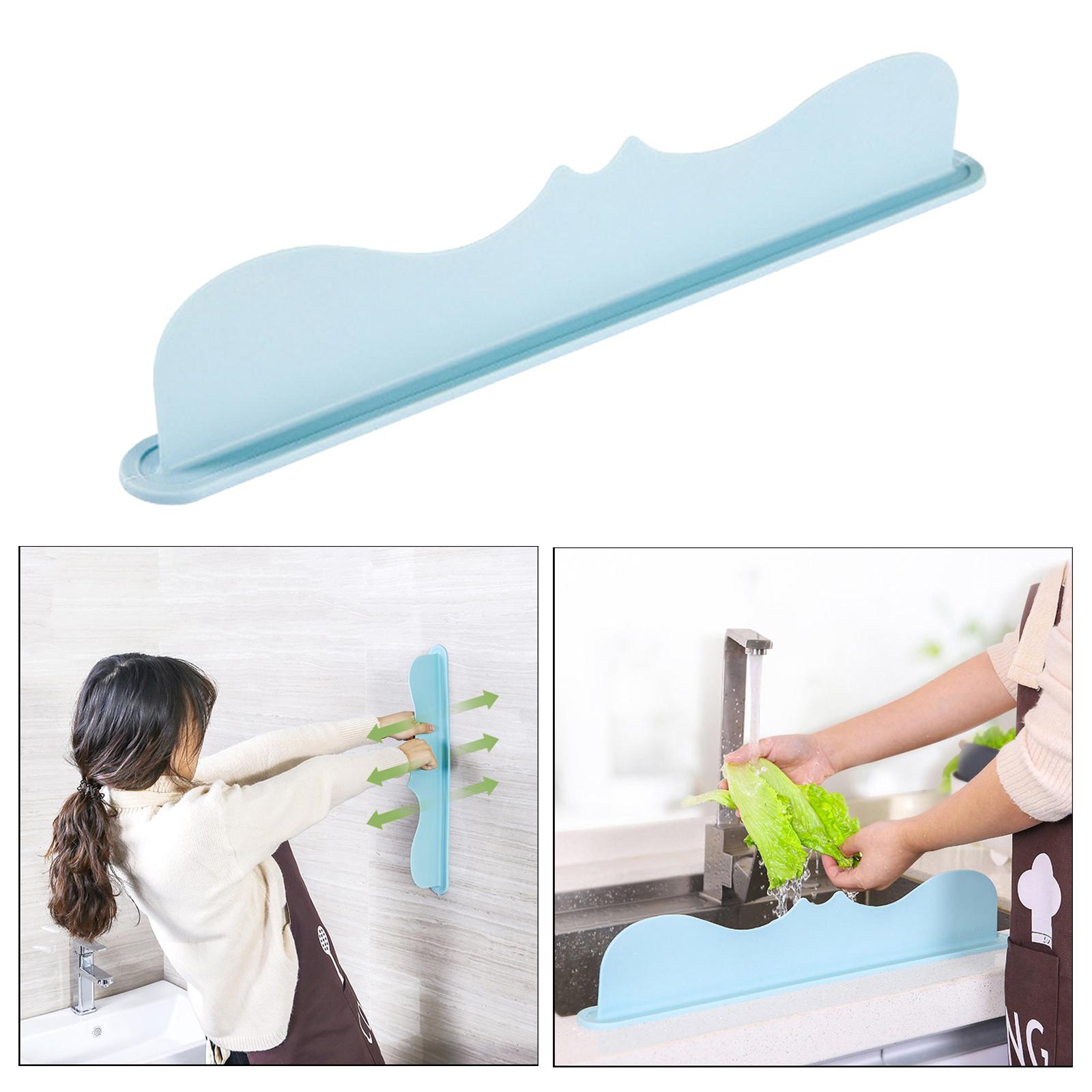 Kitchen Sink Splash Guard Silicone Water Guard Barrier Anti-water Board Blue