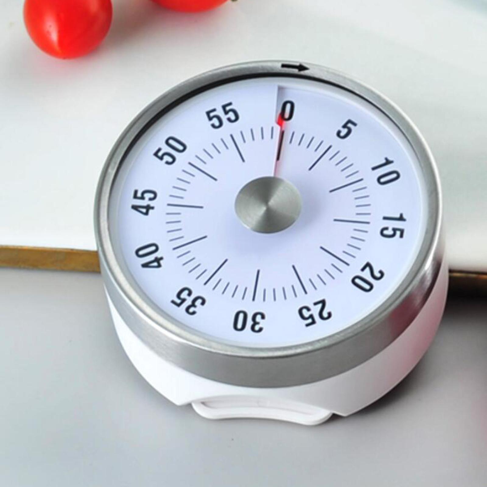 3 Inch Round Kitchen Mechanical Timer Countdown Count Up Alarm Cooking White