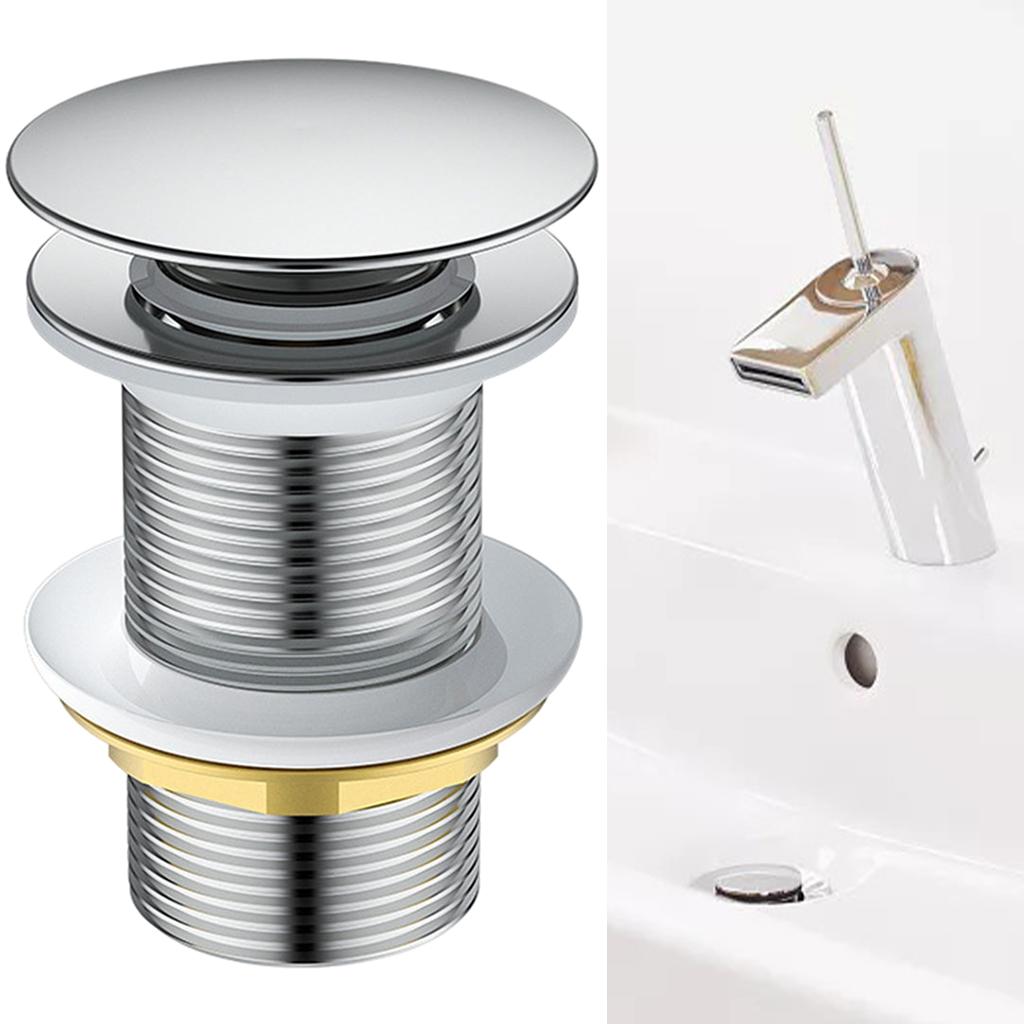 Bathroom Drain Sink Brass Stopper Plumbing Pipe Kit L withot Overflow