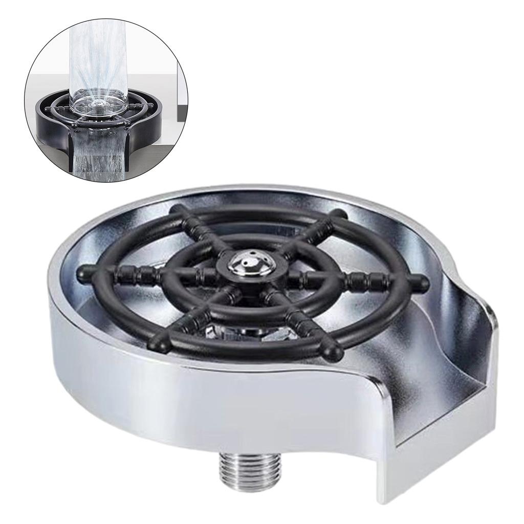 Coffee Cup Glass Rinser Cleaner Beer Pitcher Bar Automatic Washer Silver