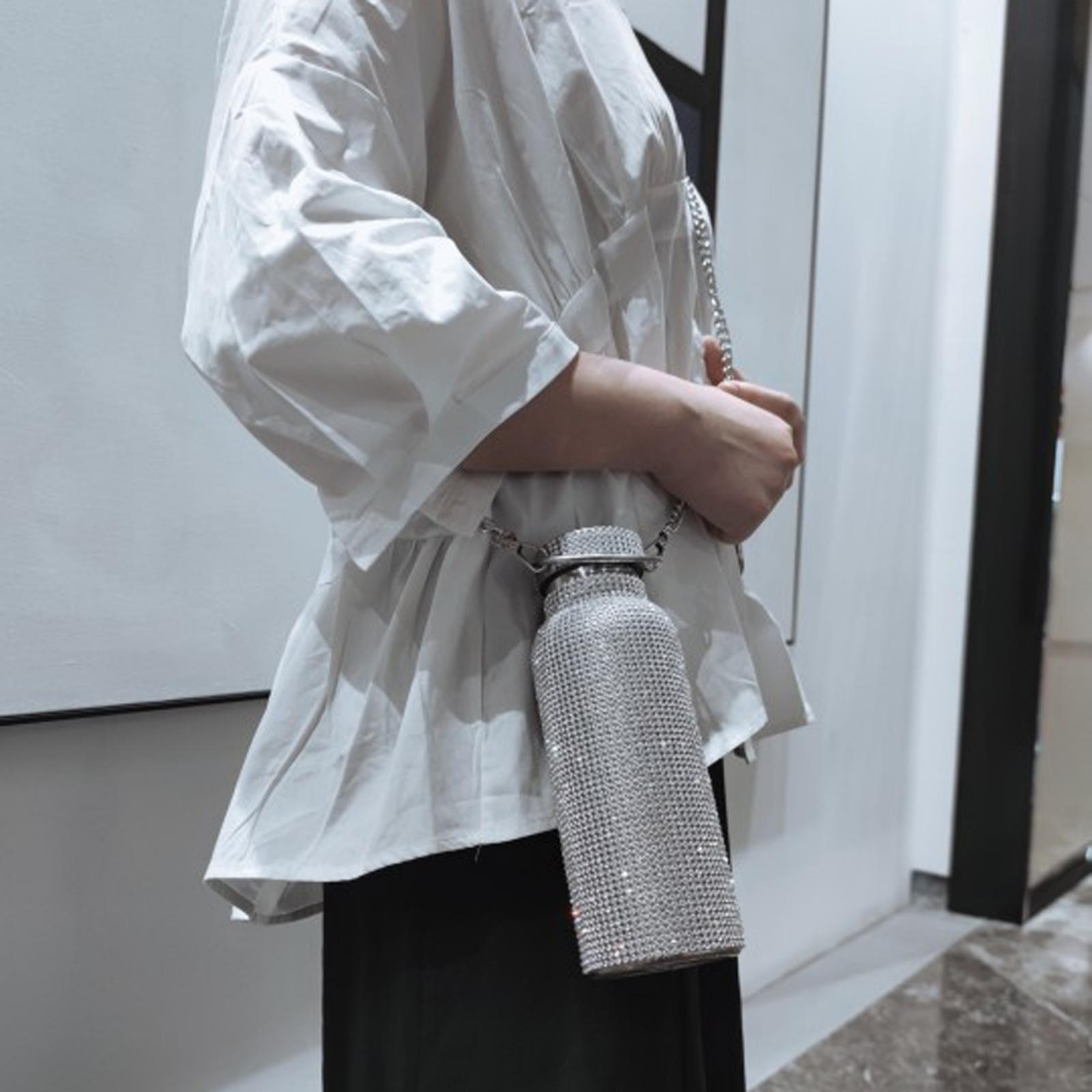 Portable Thermal Water Bottle Stainless Steel Bling for Women 750ML