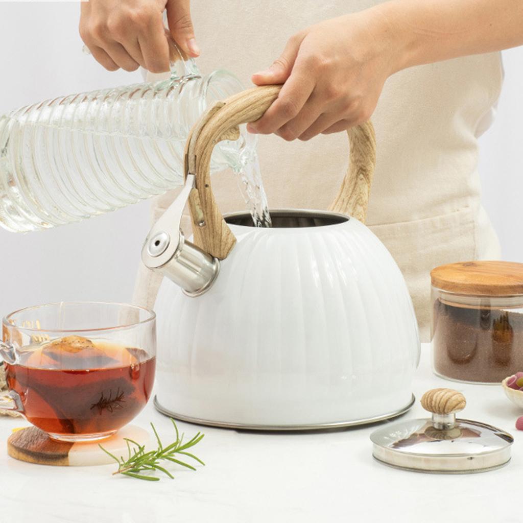 Whistle Teapot Dust-Proof Sound Clean Kettle Stainless Steel for Office