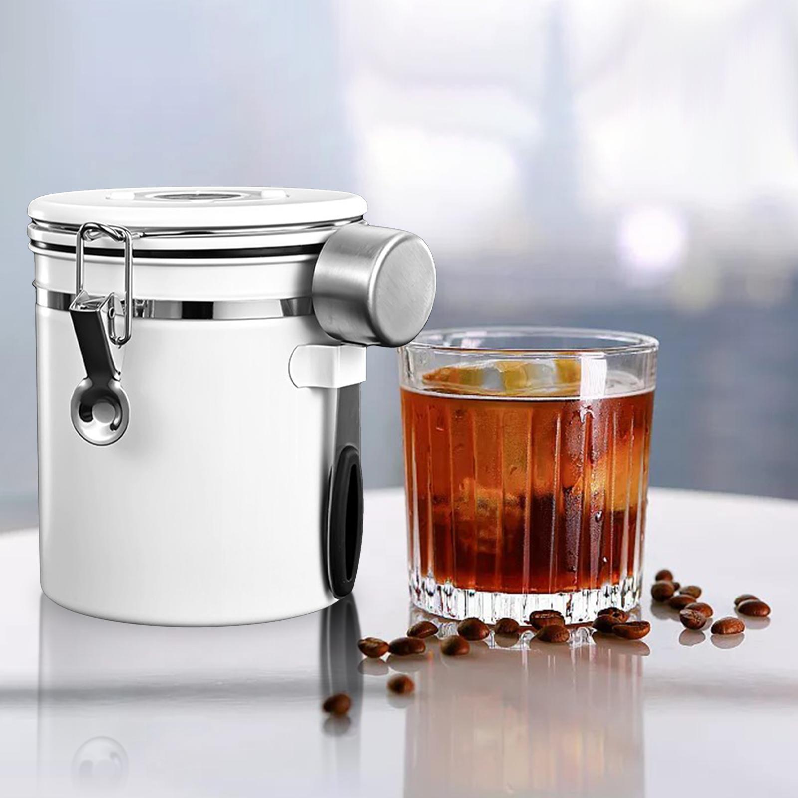 Home Airtight Sealed Canister with Spoon for Coffee Beans Stainless  1500ML