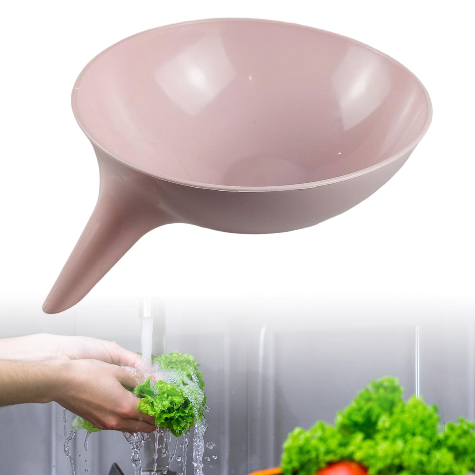 2Pcs Kitchen Plastic Colander Drain Bowl Strainer for Fruits, Veggies