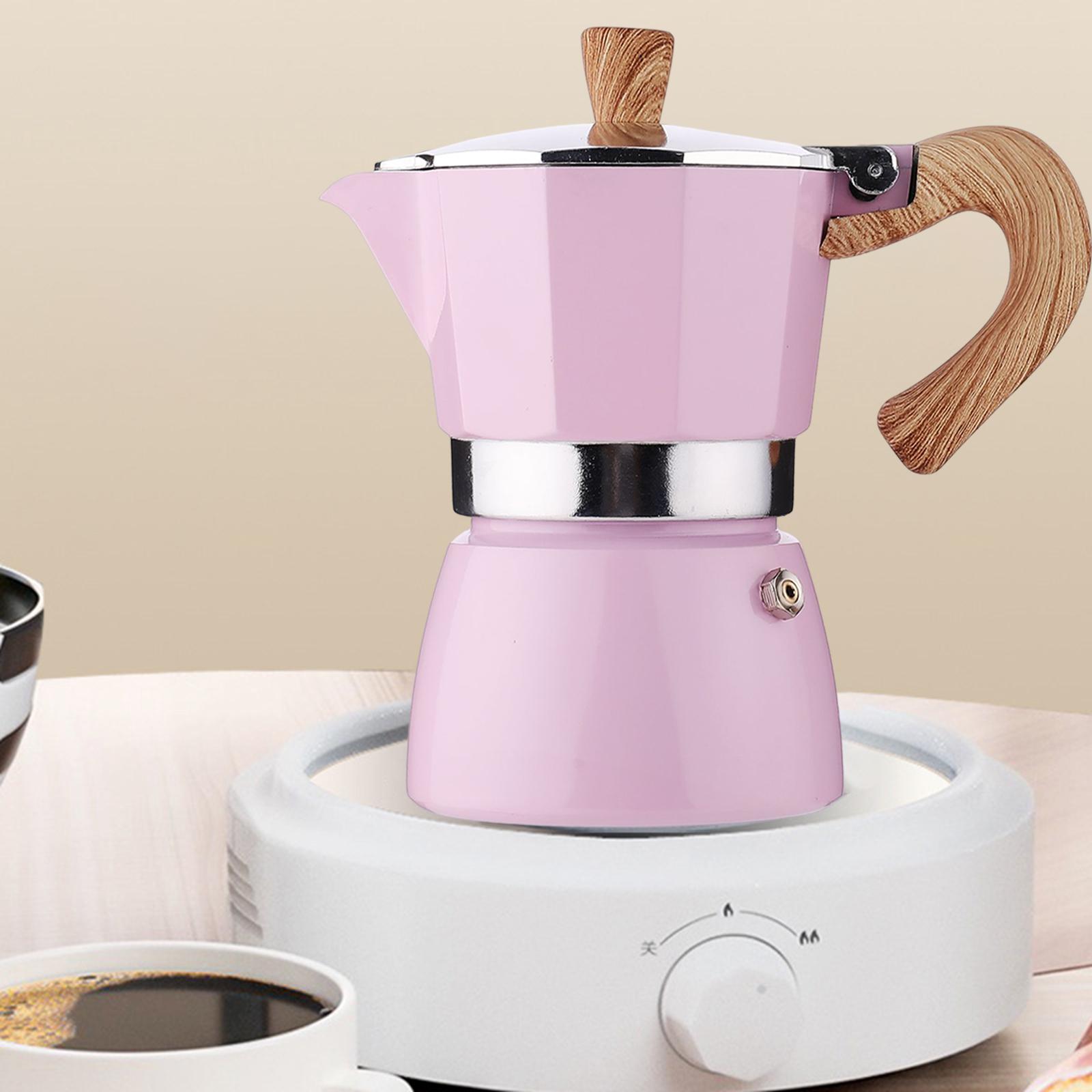 Aluminum Coffee Maker Durable Accessory Pink for Restaurant Traveling 300ml