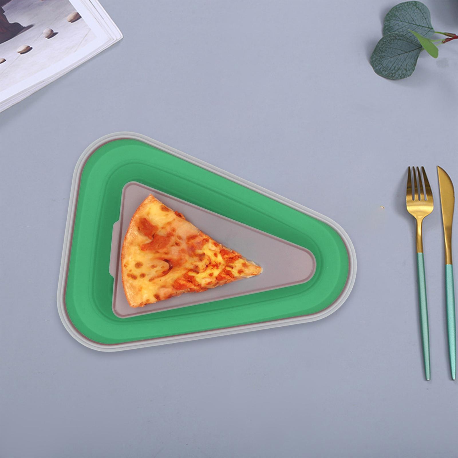 Leftover Pizza Storage Container with 5 Microwavable Serving Trays Organizer Green 