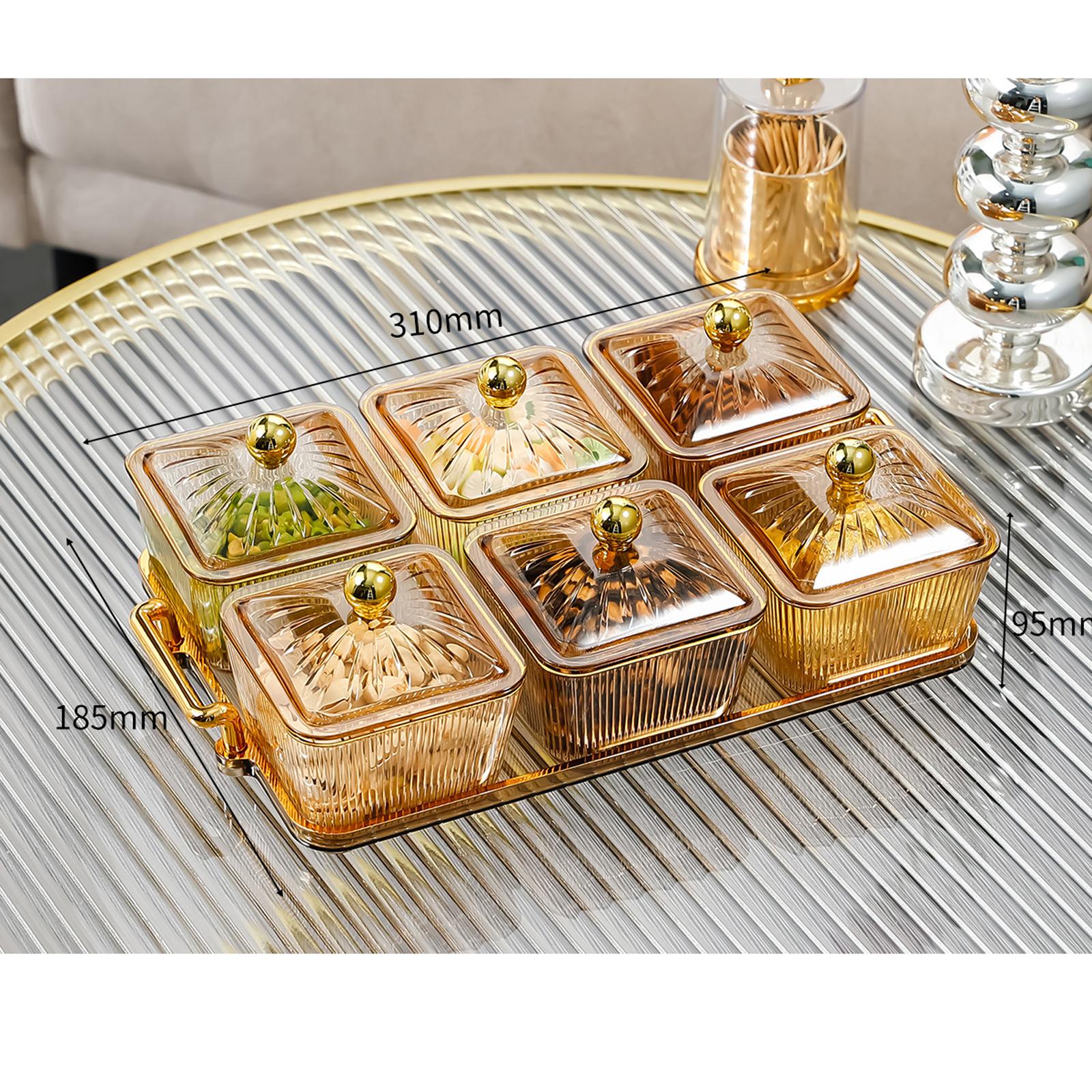 Divided Serving Dishes Relish Tray Appetizer Condiment Server for Home Brown