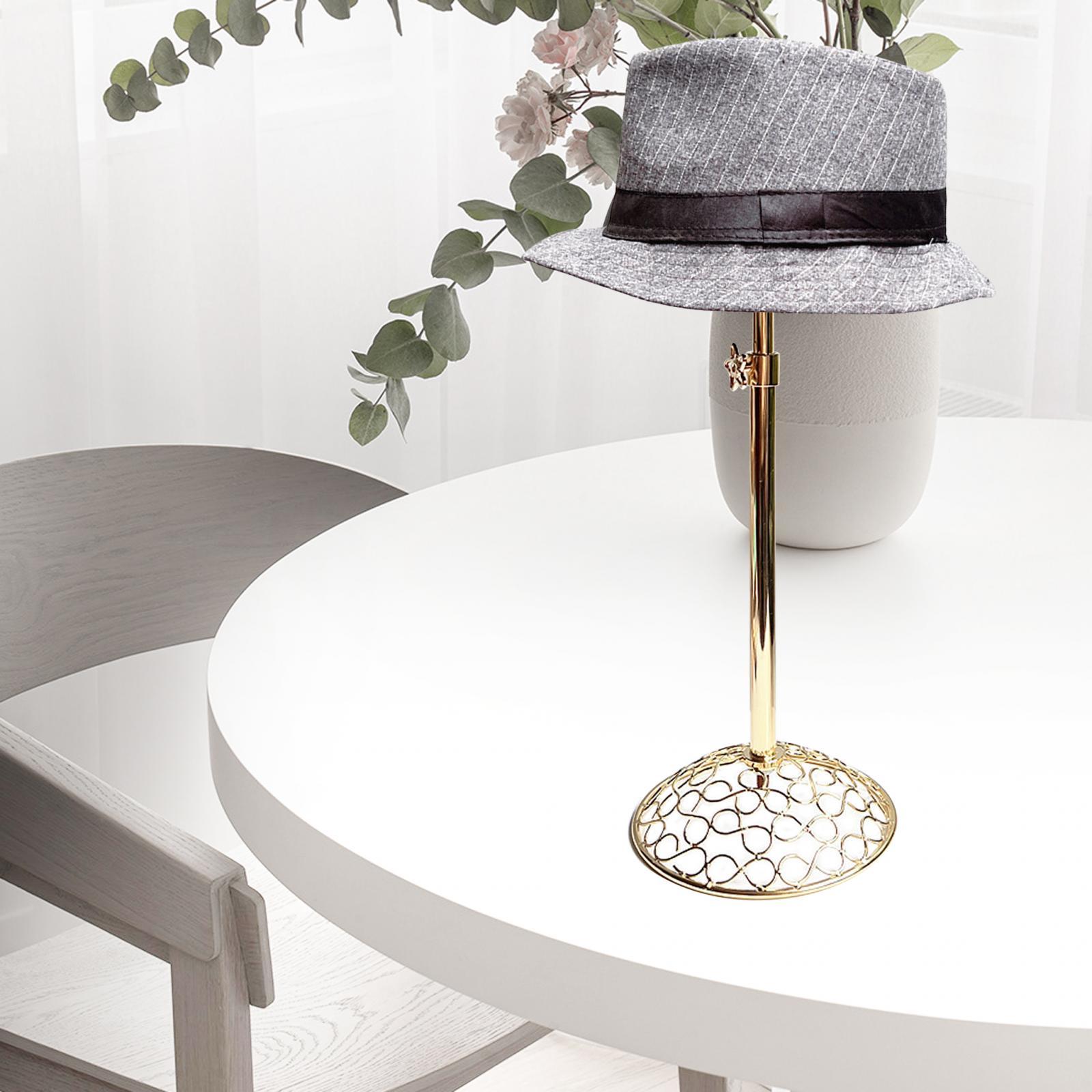 Cap Display Stand with Stable Base Metal Durable Adjustable Hat Holder Rack