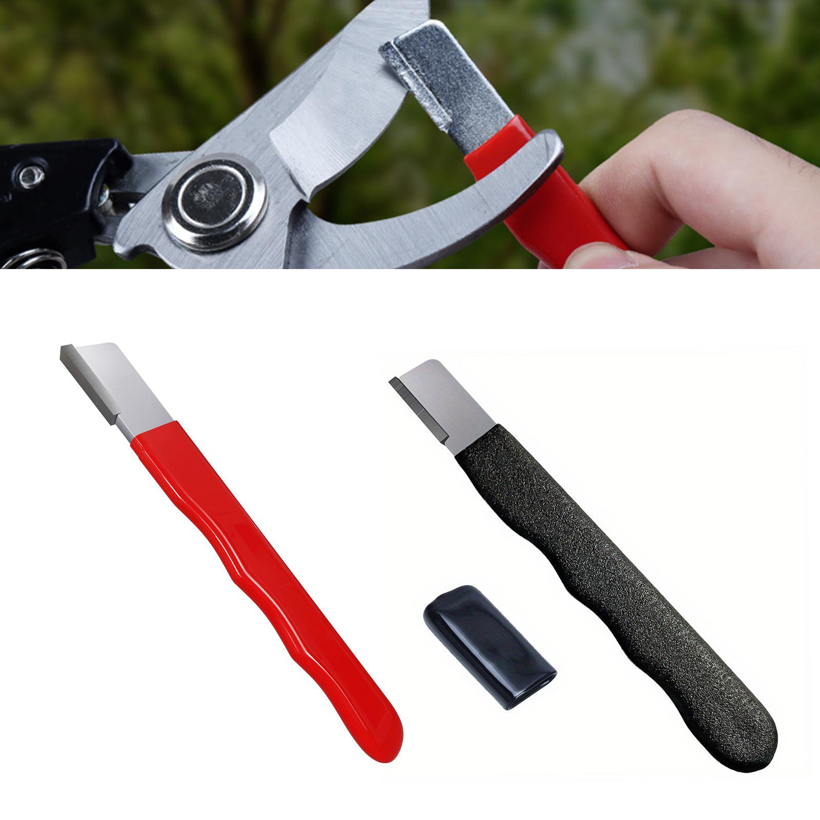 Gardening Pruning Sharpener Garden Knife Sharpener for Camping Hiking Kitchen Red