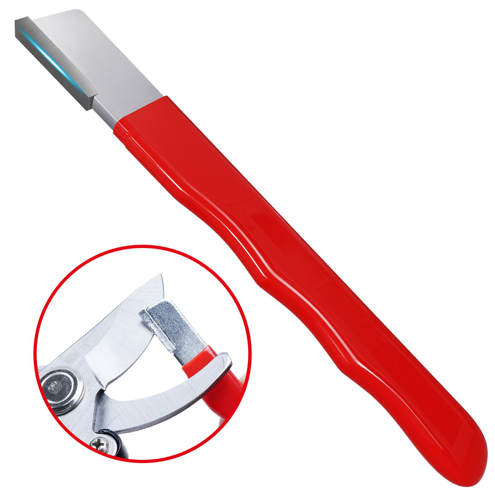 2xGardening Pruning Sharpener Garden Knife Sharpener for Camping Hiking Kitchen Red
