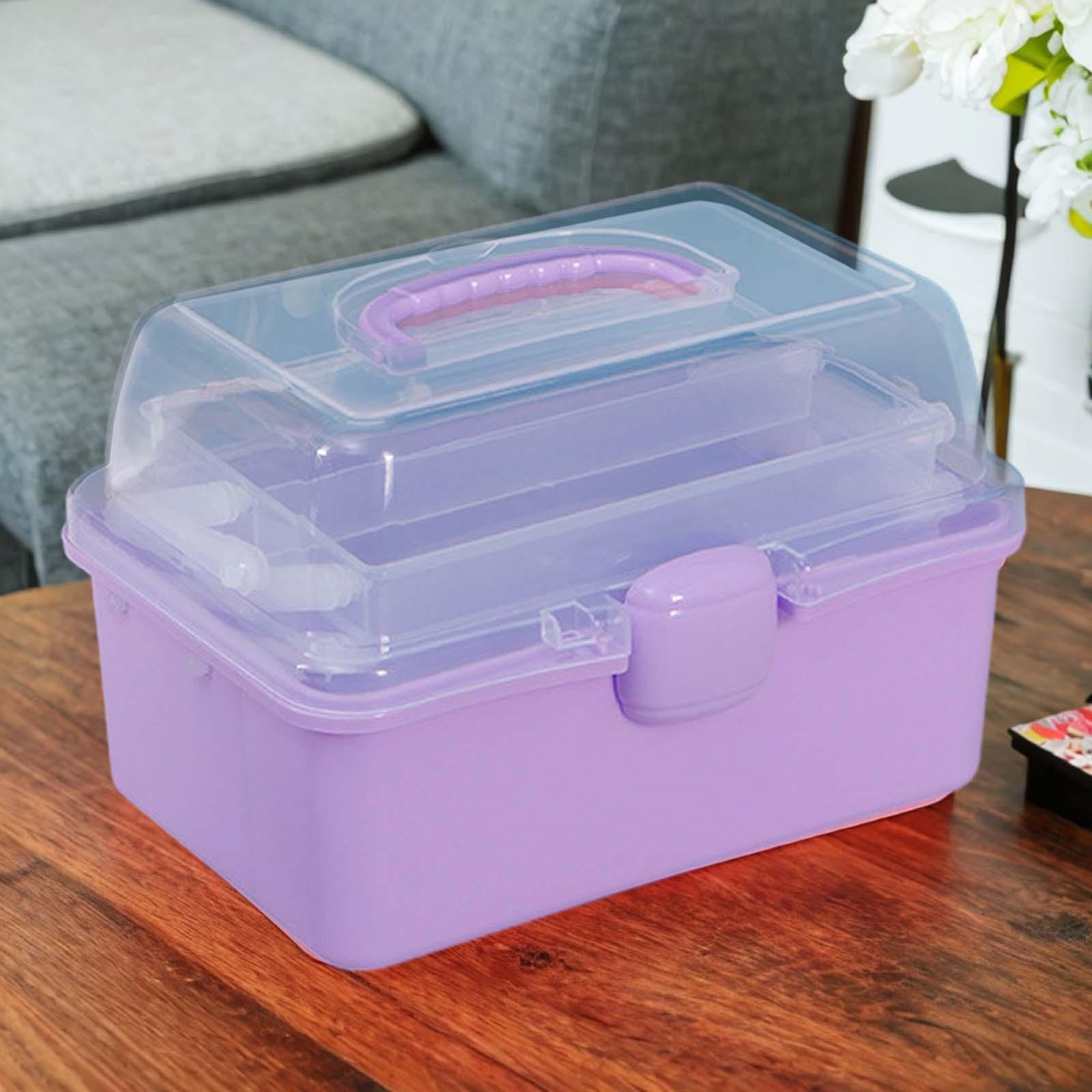 Organiser Storage Case Home Organization Multifunctional Clear Storage Boxes Violet