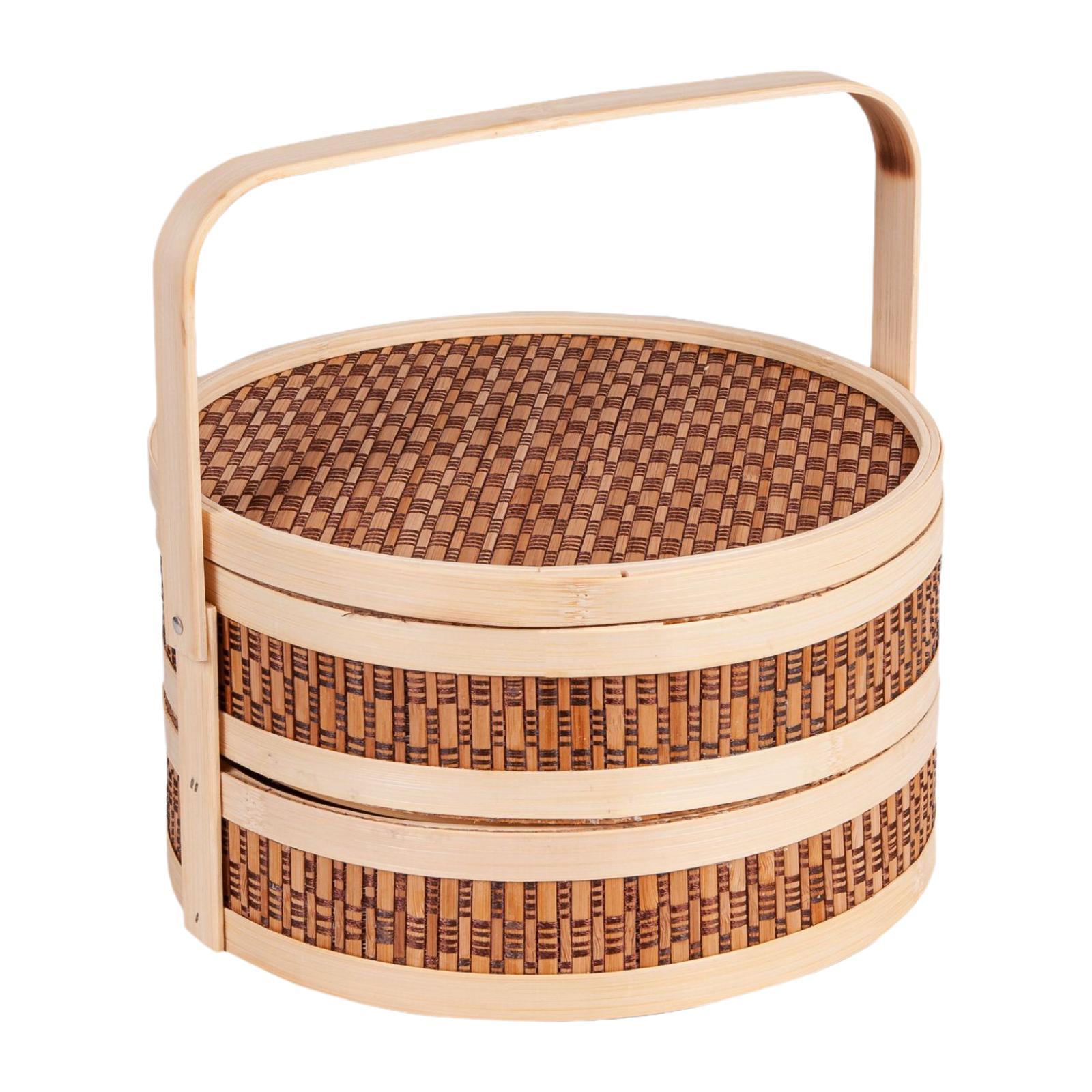 Bamboo Basket for Pastries Snacks Fruits