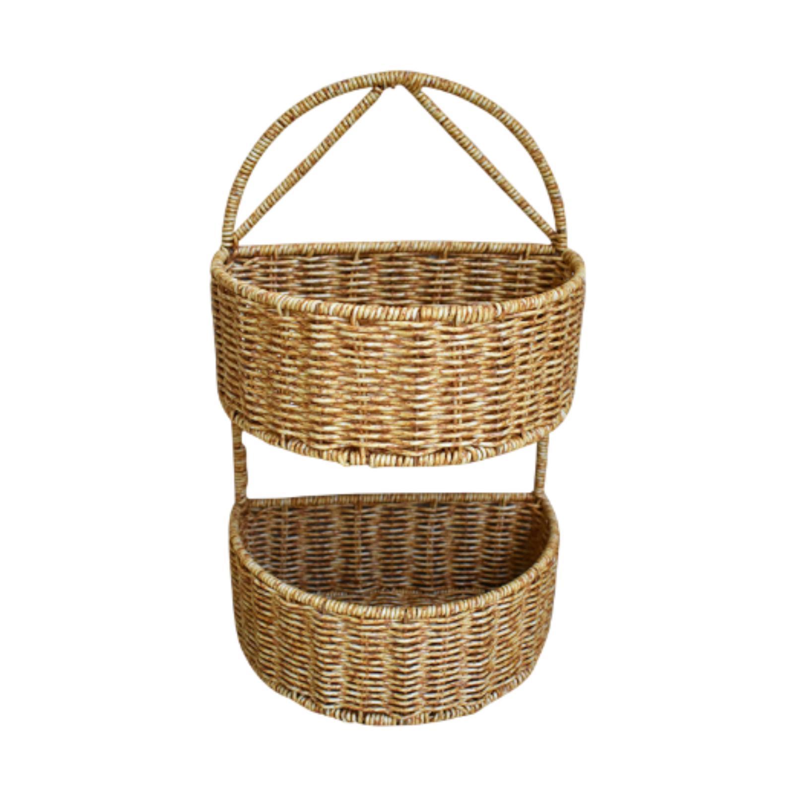Rattan Wall Basket 2 Layers