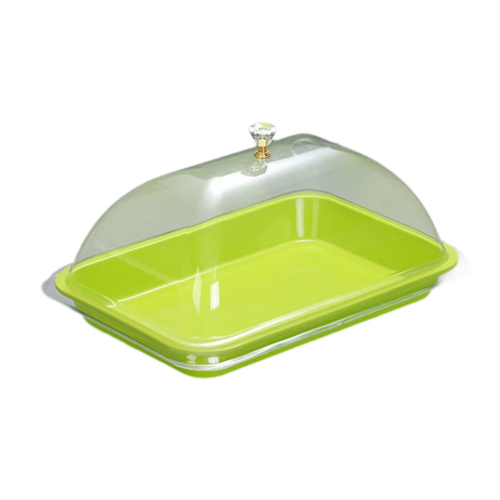 Cake Stand with Dome Green
