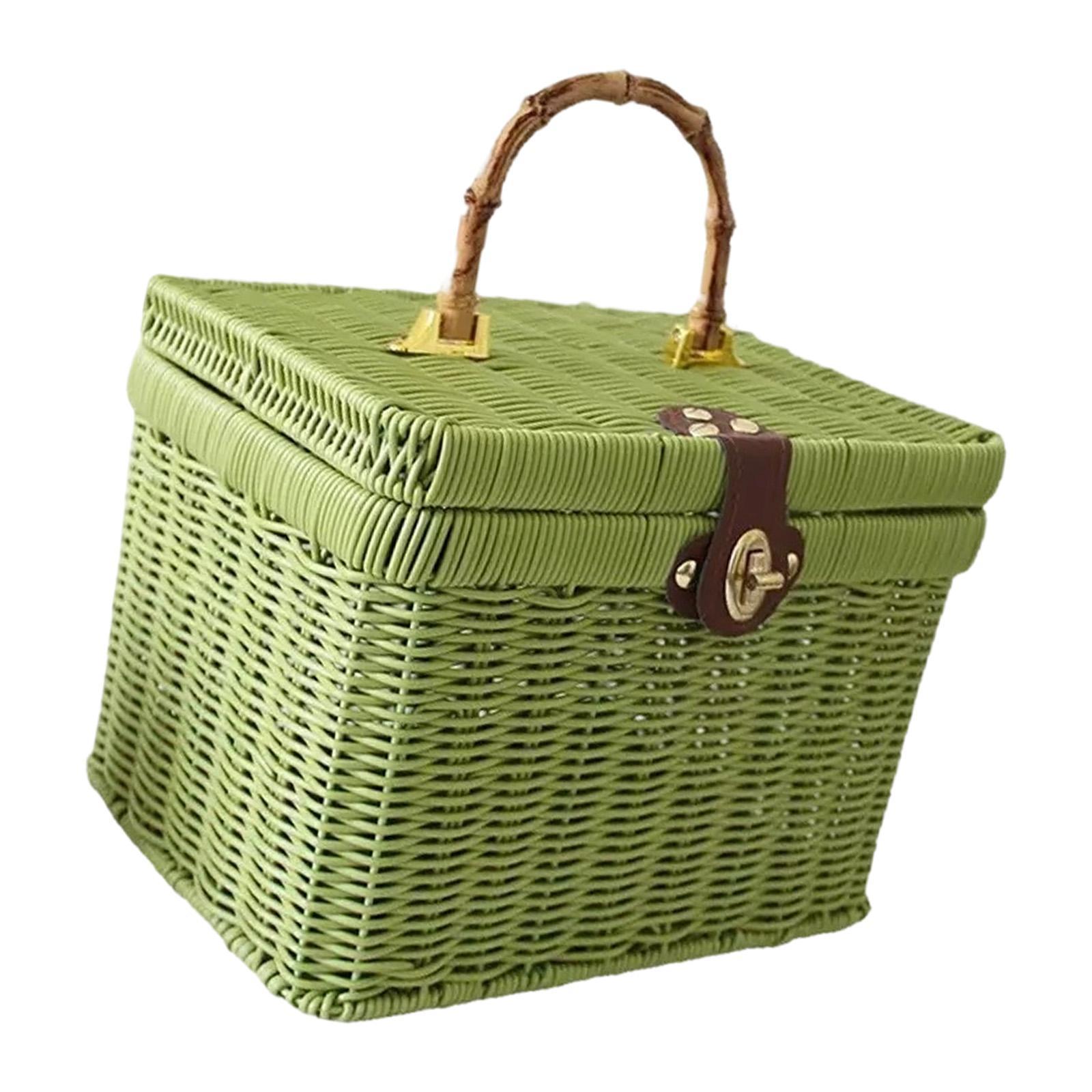 Handwoven Storage Basket Container Space Saving Counter