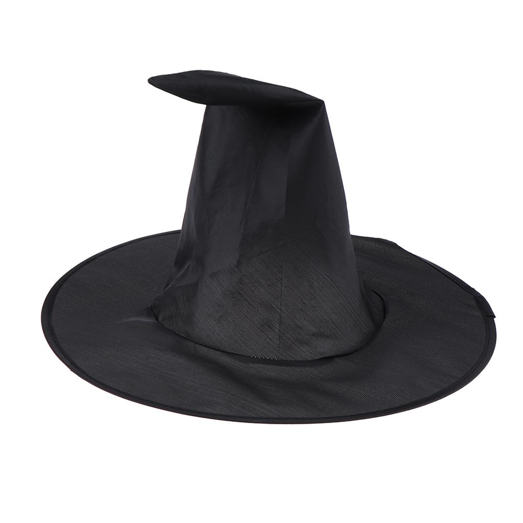 Adults Kids Black Witch Hat Halloween Witches Wizard Costume Accessories