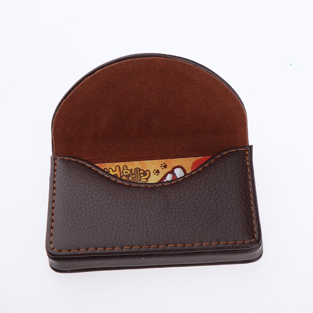 Men’s Artificial Leather Business Card Holder Slim Wallet Snap Closure | eBay