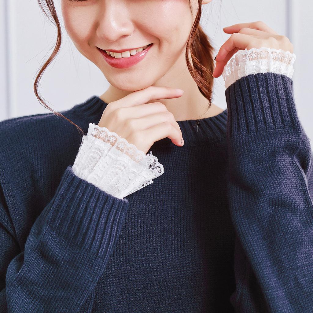 Women Bracelet Bridal Drop Flower White Lace Arm Warmer Cuff Sweet Wristband