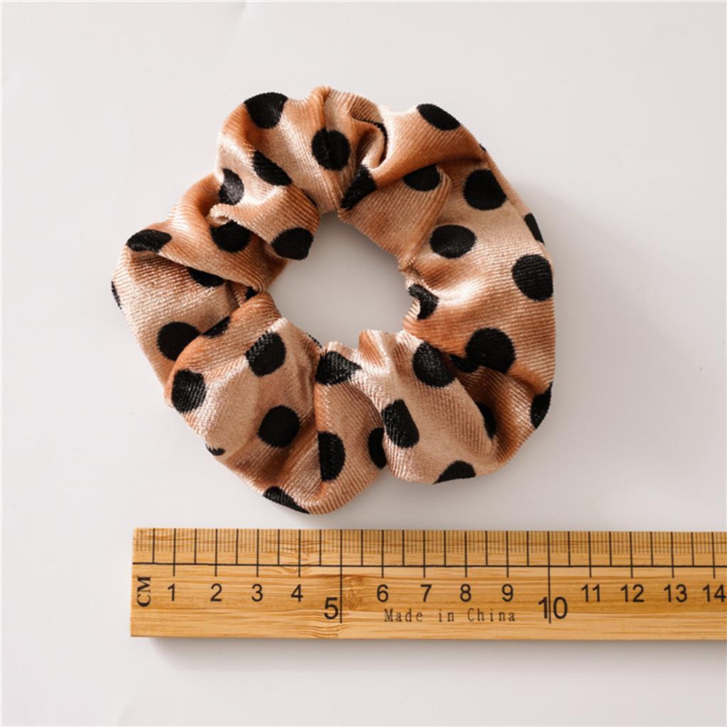 Women Velvet Hair Scrunchie Leopard Ponytail Holder Elastic Hair Bands Ropes