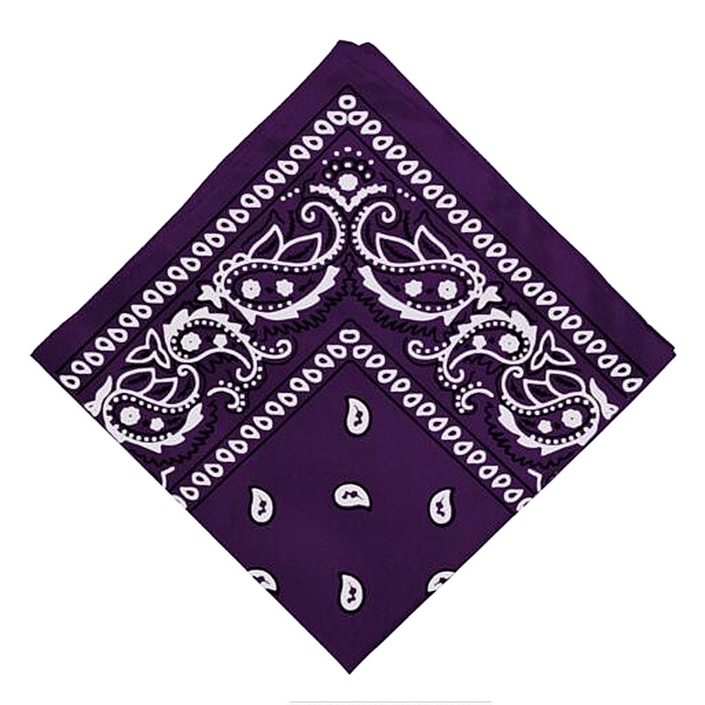 Unisex Cotton Paisley Bandana Cowboy Head Scarf Head Wrap  Purple