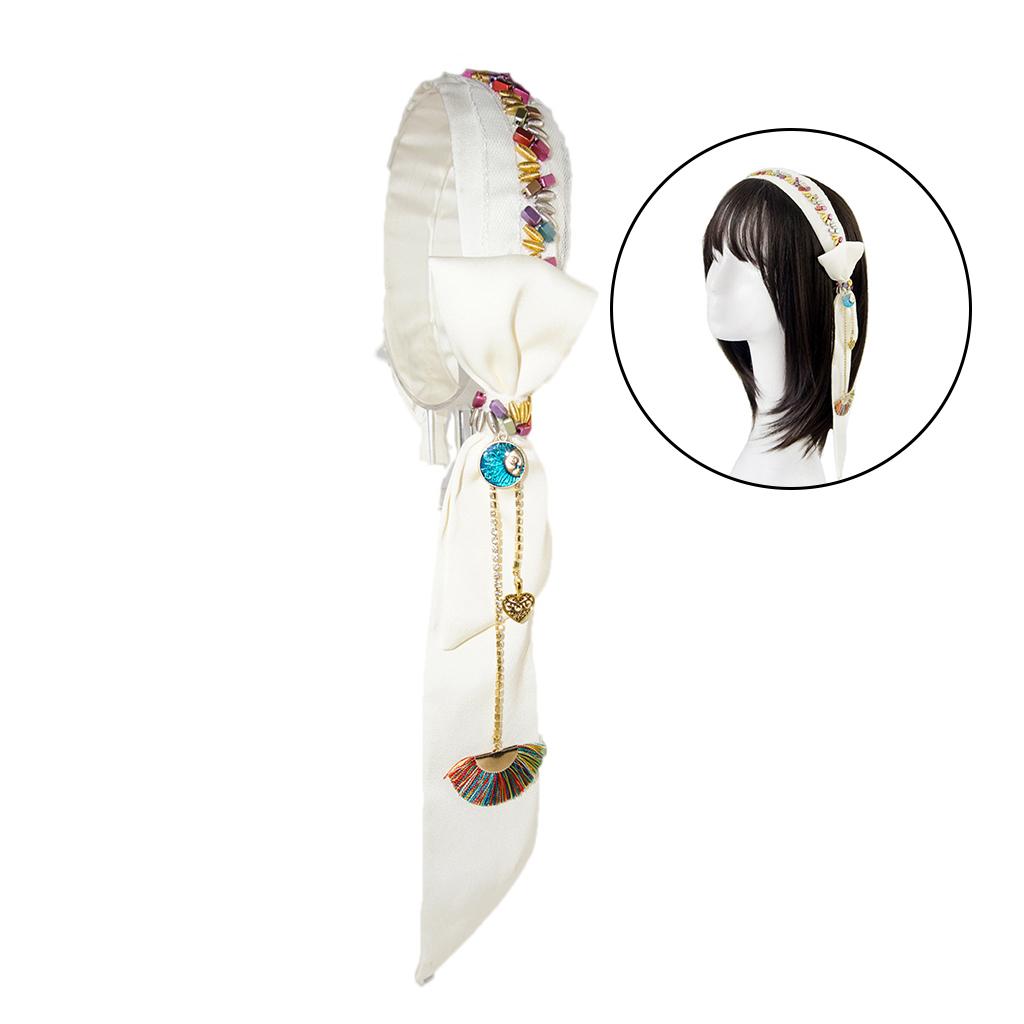 Wide Beaded Headband Women Fashion Hairband Headwear Hair Accessories White