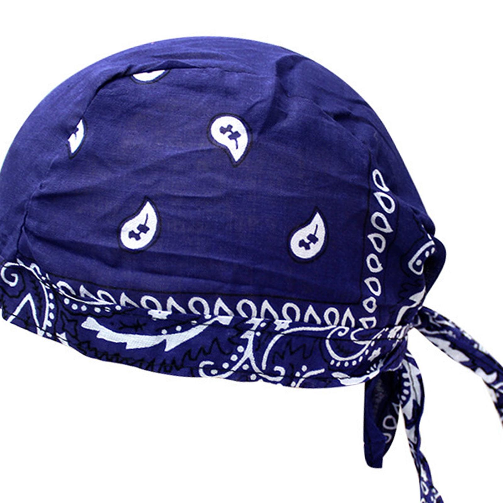 Cycling Pirate Hats Bandana Beanie Soft for Fishing  Blue Dark Gray