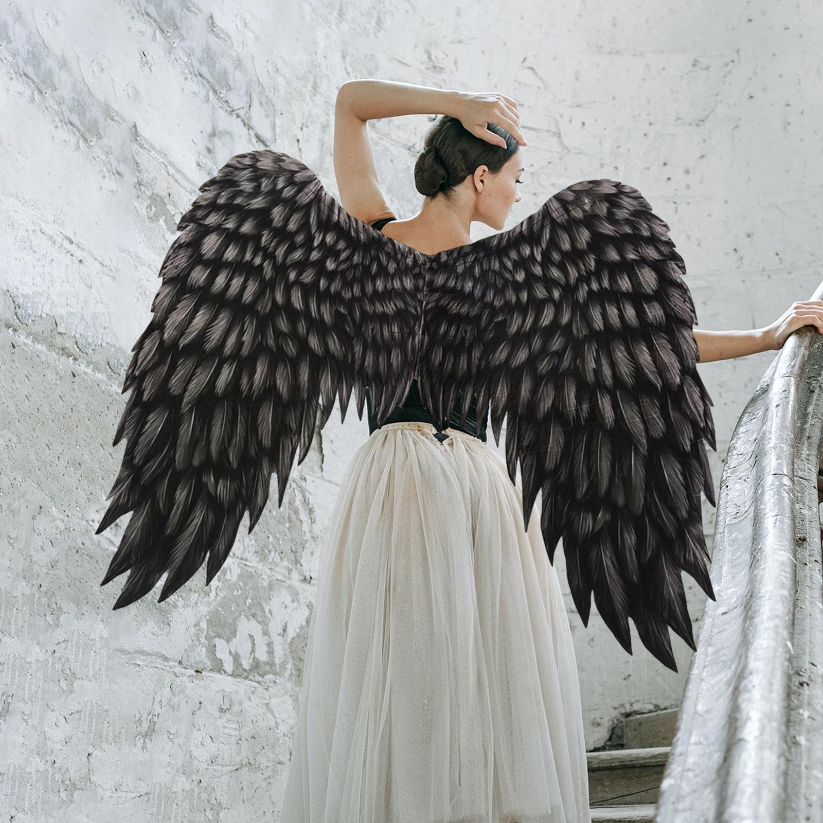 Non Woven Fabric Angel Wings Mardi Gras Halloween Cosplay Costume Props Black