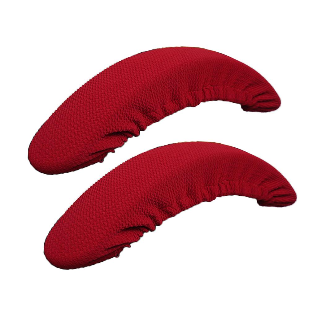 1 Pair Stretch Chair Armrest Covers Desk Chair Arm Slip-Cover Red
