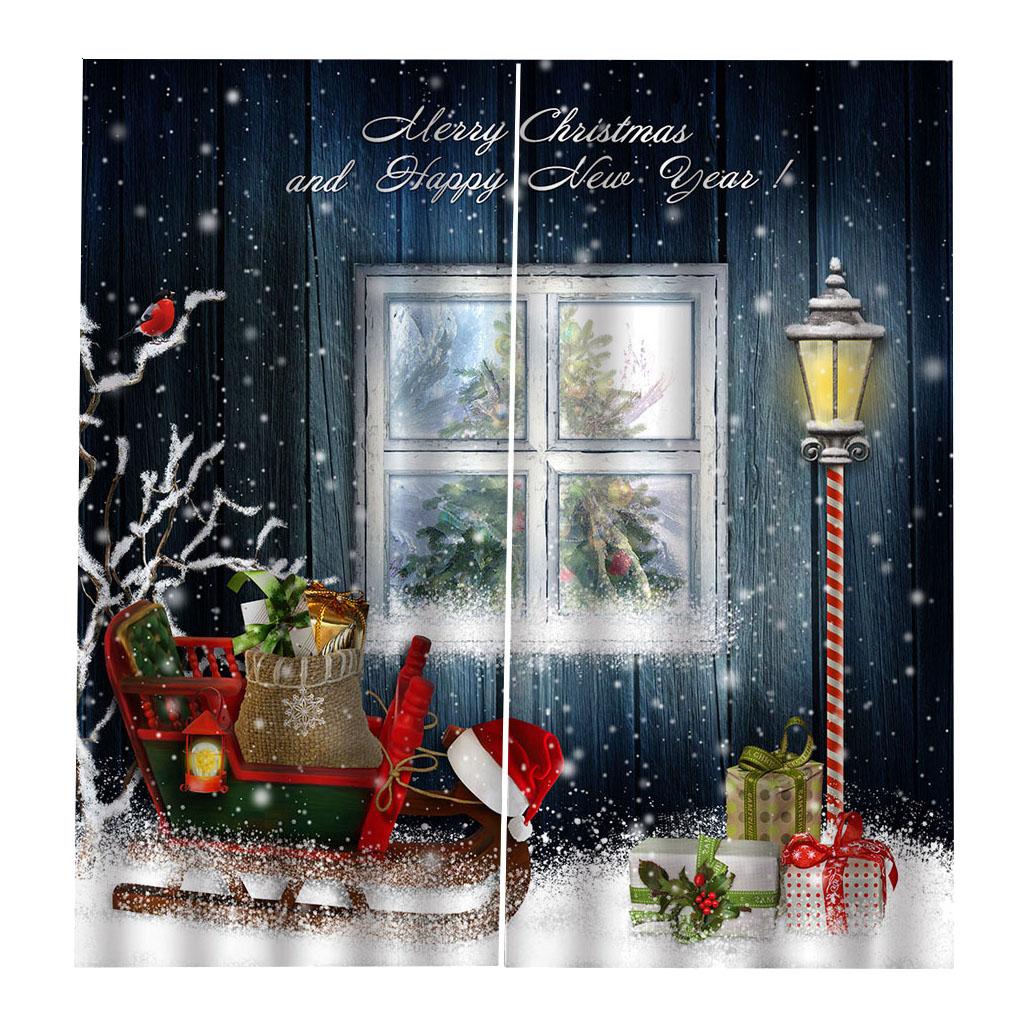 Window Curtains Christmas Pattern