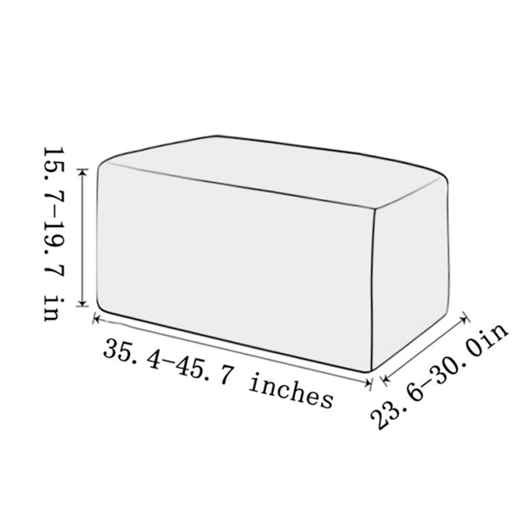 Storage Ottoman Stool Cover Footstool Stretch Grid Slipcover White