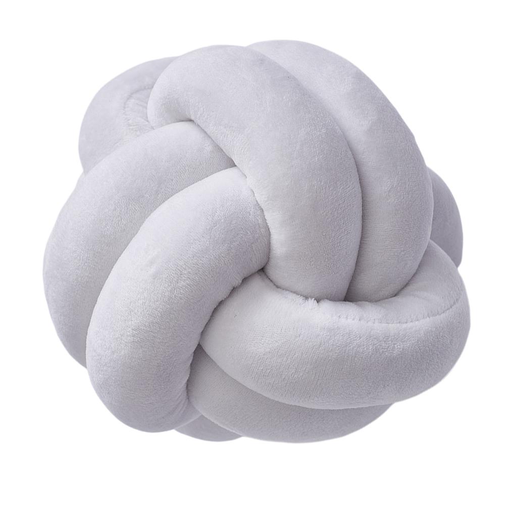 Soft Plush Knot Cushion Sofa Throw Pillow  for Living Room White