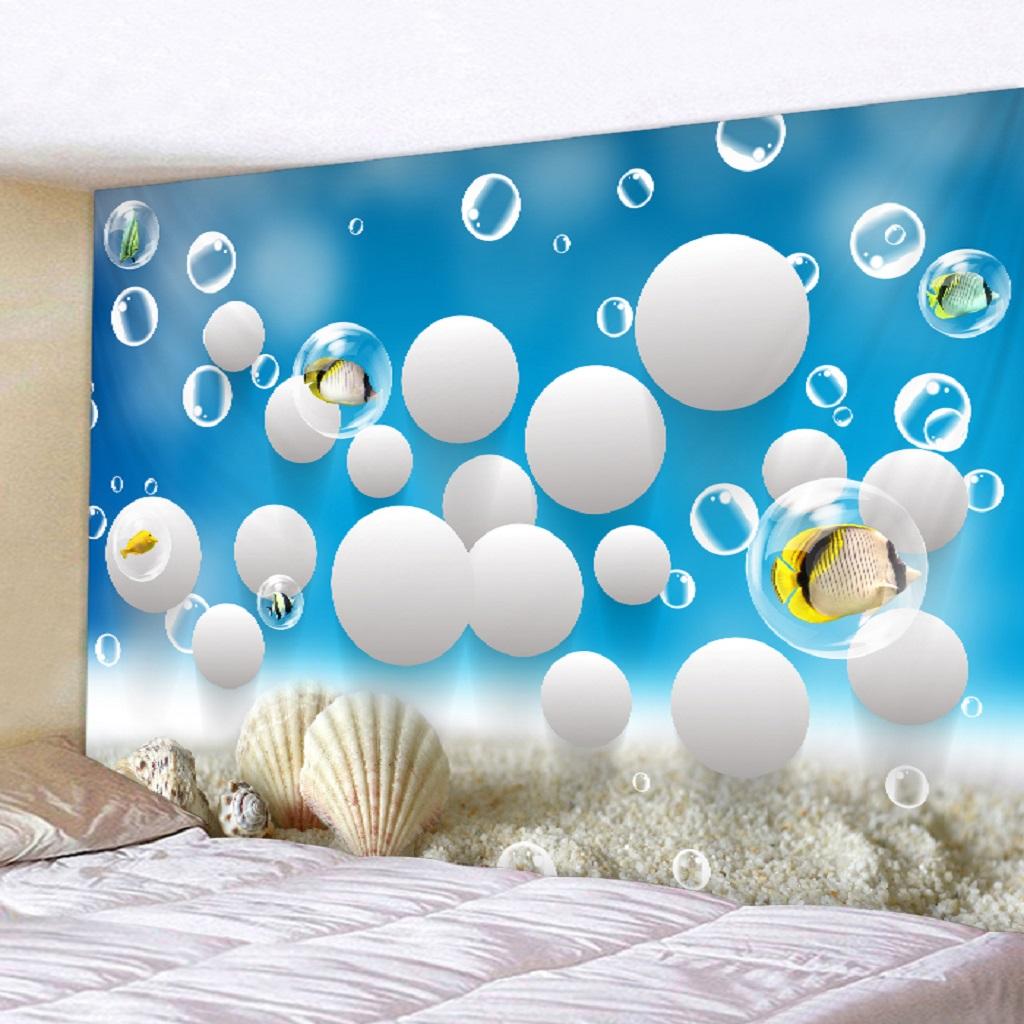 3D Effect Undersea World Wall Hanging Tapestry Party Backdrop 200x150cm